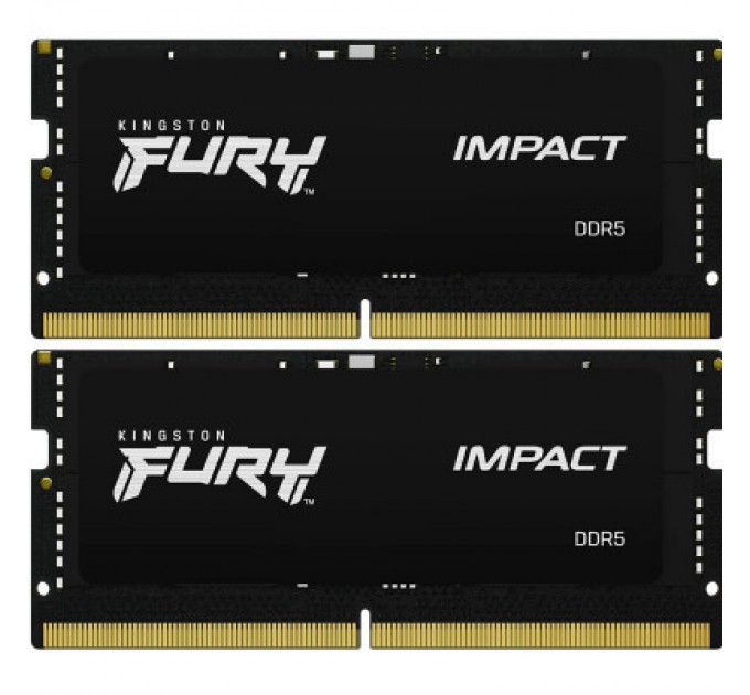 Kingston Fury (ex.HyperX) Модуль пам'яті для ноутбука SoDIMM DDR5 32GB (2x16GB) 5600 MHz Impact Black Kingston Fury (ex.HyperX) (KF556S40IBK2-32)