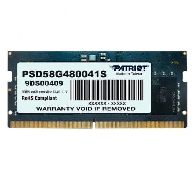 Patriot Модуль пам'яті для ноутбука SoDIMM DDR5 8GB 4800 MHz Patriot (PSD58G480041S)