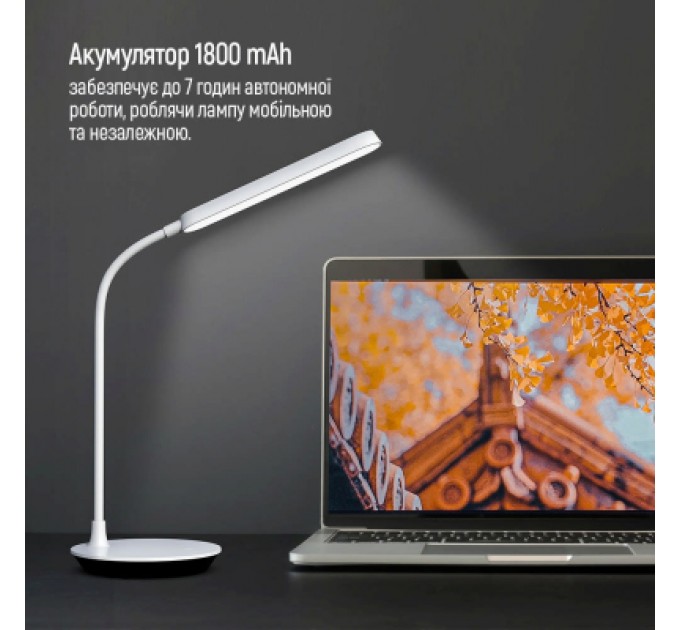 ColorWay Настільна лампа ColorWay Portable & Flexible 360, 4W, battery 1800 mAh (CW-DL12FB-W)