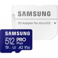 Карта пам'яті Samsung 512 GB microSDXC Pro Plus UHS-I U3 V30 A2 Class 10 + SD-adap (MB-MD512SA/EU)