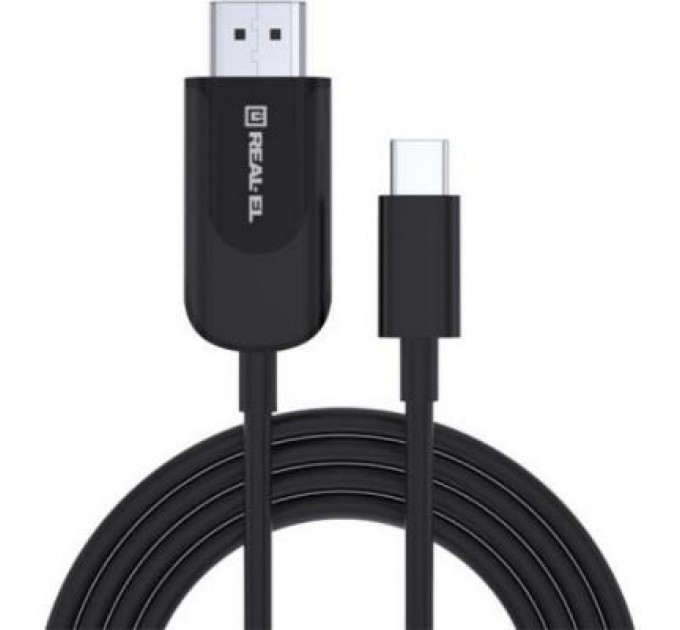 REAL-EL Дата кабель USB 2.0 AM to Type-C 2.0m Fabric Premiumblack REAL-EL (EL123500047)