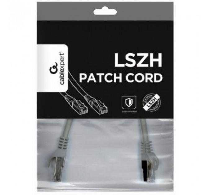 Патч-корд 1м S/FTP Cat 6A CU LSZH grey Cablexpert (PP6A-LSZHCU-1M)