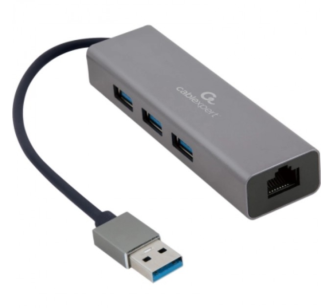 Cablexpert Адаптер USB-A to Gigabit Ethernet, 3 Ports USB 3.1 Gen1 Cablexpert (A-AMU3-LAN-01)