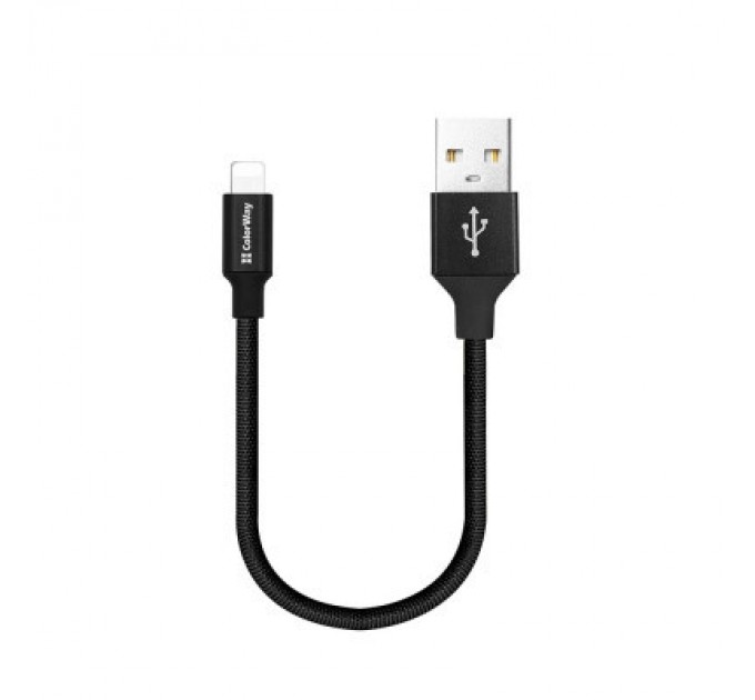 ColorWay Дата кабель USB 2.0 AM to Lightning 0.25m black ColorWay (CW-CBUL048-BK)