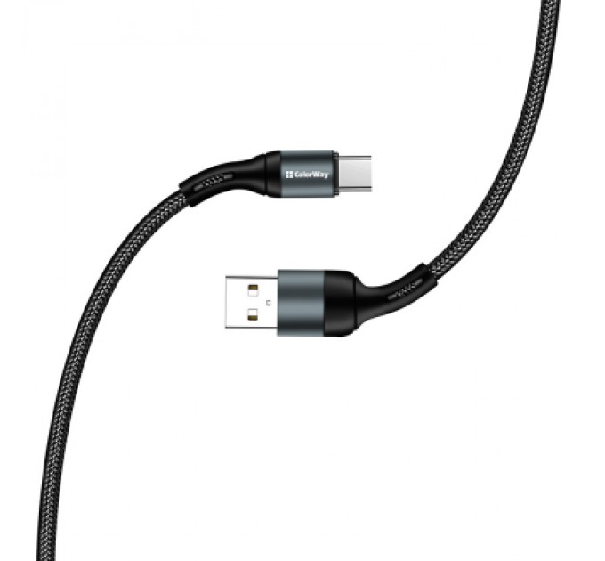 ColorWay Дата кабель USB 2.0 AM to Type-C 1.0m nylon black ColorWay (CW-CBUC045-BK)