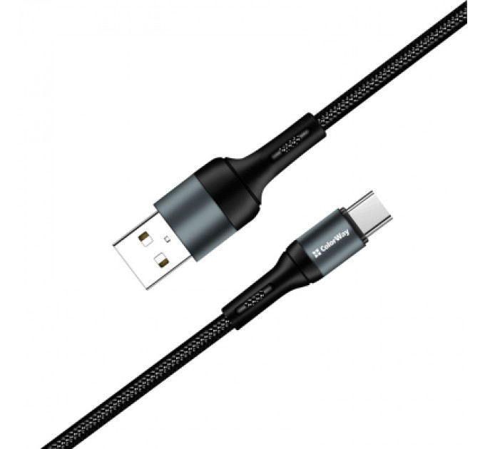 ColorWay Дата кабель USB 2.0 AM to Type-C 1.0m nylon black ColorWay (CW-CBUC045-BK)