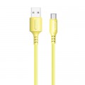 Дата кабель USB 2.0 AM to Type-C 1.0m soft silicone yellow ColorWay (CW-CBUC043-Y)
