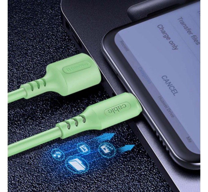 ColorWay Дата кабель USB 2.0 AM to Type-C 1.0m soft silicone green ColorWay (CW-CBUC042-GR)