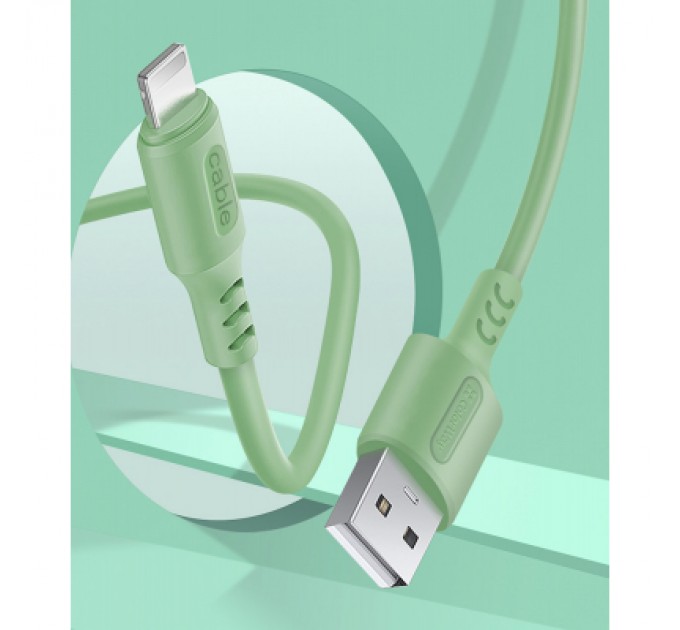 ColorWay Дата кабель USB 2.0 AM to Type-C 1.0m soft silicone green ColorWay (CW-CBUC042-GR)