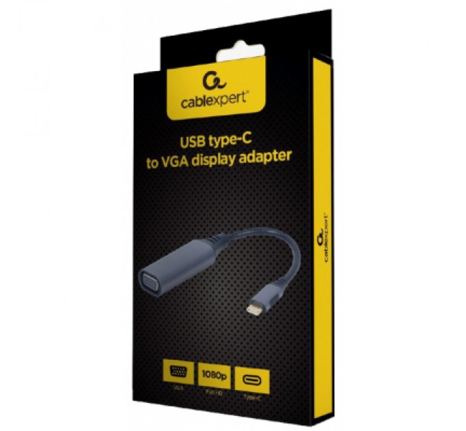 Перехідник USB Type-C to VGA, Full HD 60Hz Cablexpert (A-USB3C-VGA-01)