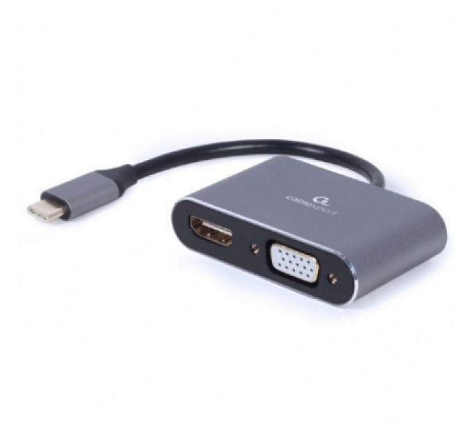 Перехідник USB-C to HDMI/VGA, 4К 30Hz Cablexpert (A-USB3C-HDMIVGA-01)