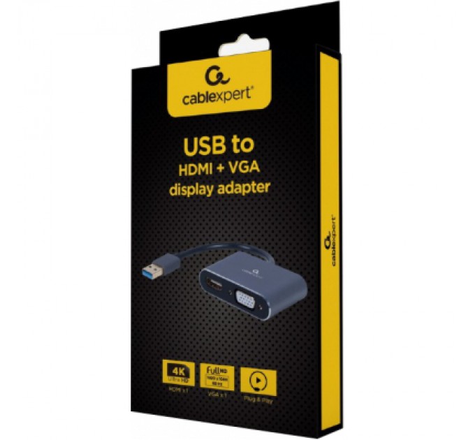 Перехідник USB-A to HDMI/VGA Cablexpert (A-USB3-HDMIVGA-01)