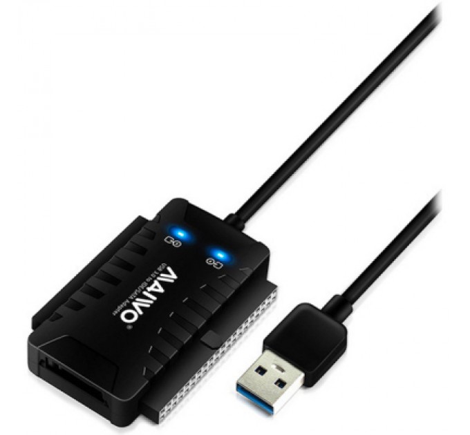 Maiwo Адаптер Maiwo USB 3.0 to 2.5/3.5'' IDE/SATA HDD/SSD, 5.25'' CD-R, PA 2V/2A (K132U3IS)