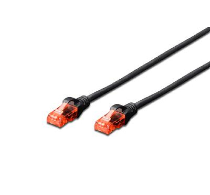 Digitus Патч-корд 3м, CAT 6 UTP, AWG 26/7, Cu, LSZH, black Digitus (DK-1617-030/BL)