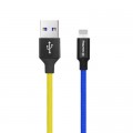 Дата кабель USB 2.0 AM to Lightning 1.0m National ColorWay (CW-CBUL052-BLY)