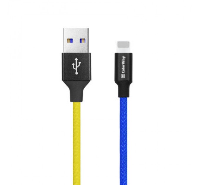 Дата кабель USB 2.0 AM to Lightning 1.0m National ColorWay (CW-CBUL052-BLY)