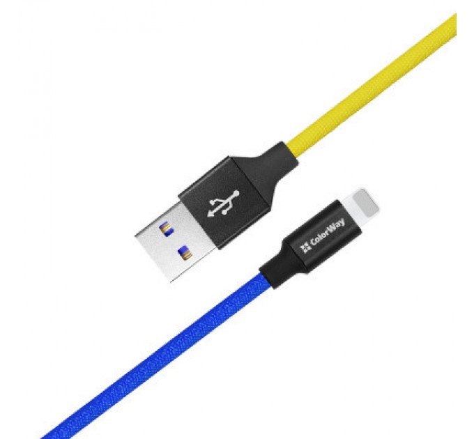 Дата кабель USB 2.0 AM to Lightning 1.0m National ColorWay (CW-CBUL052-BLY)
