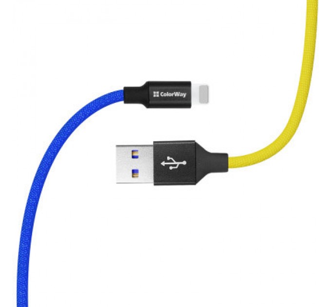 Дата кабель USB 2.0 AM to Lightning 1.0m National ColorWay (CW-CBUL052-BLY)