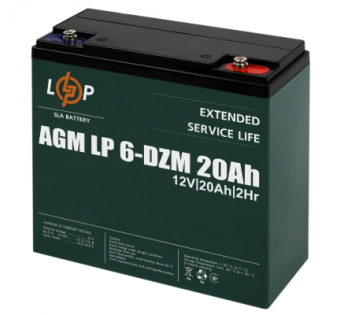 LogicPower Батарея до ДБЖ LogicPower 12V 20Ah LP-6-DZM-20 (5438)