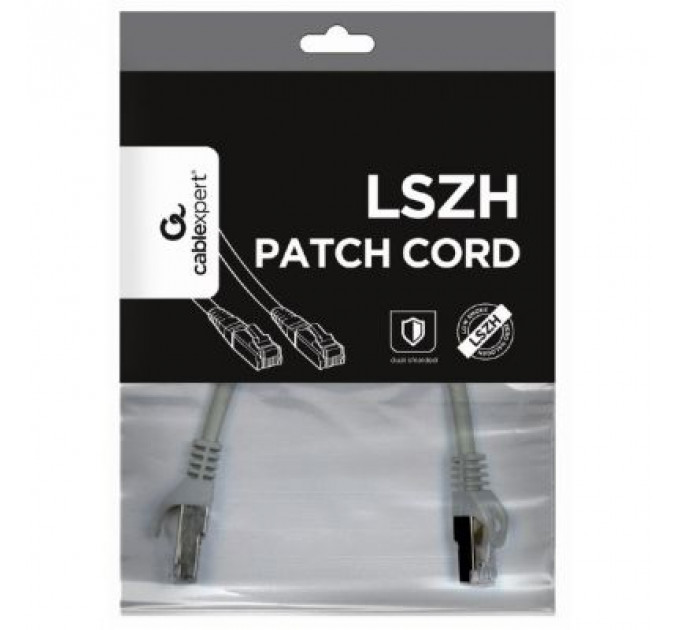 Патч-корд 1.5м S/FTP Cat 6A CU LSZH grey Cablexpert (PP6A-LSZHCU-1.5M)
