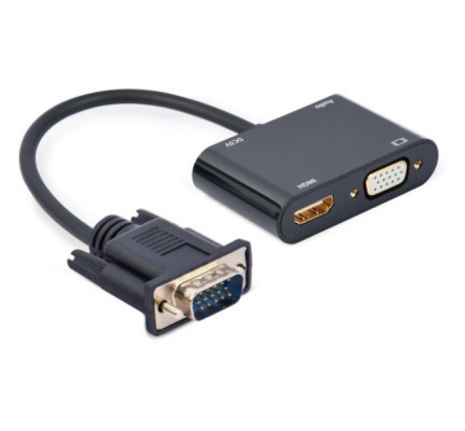 Cablexpert Перехідник Cablexpert VGA to HDMI/VGA+audio 3.5mm (A-VGA-HDMI-02)