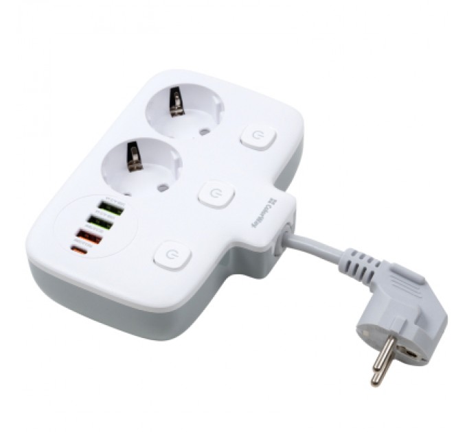 ColorWay Мережевий фільтр живлення ColorWay CW-CHE24PDW 2 розетки/4USB (CW-CHE24PDW)