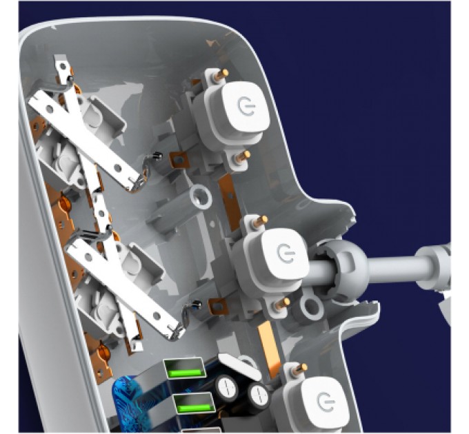 ColorWay Мережевий фільтр живлення ColorWay CW-CHE24PDW 2 розетки/4USB (CW-CHE24PDW)