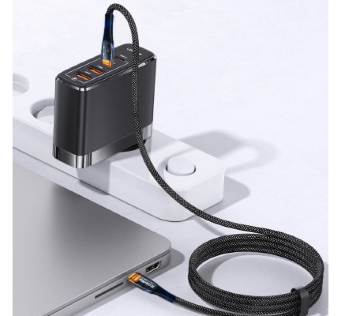 ColorWay Дата кабель USB-C to USB-C 1.2m 5A 100W transparent head ColorWay (CW-CBPDCC053-BK)