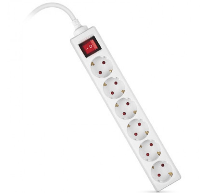 REAL-EL Мережевий фільтр живлення REAL-EL RS-6 Protect M 1.8m, white (EL122300031)