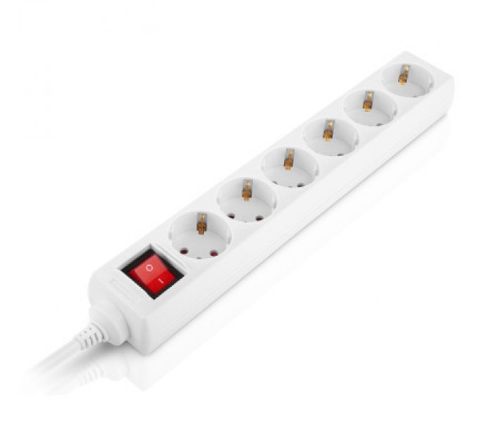 REAL-EL Мережевий фільтр живлення REAL-EL RS-6 Protect M 3m, white (EL122300033)