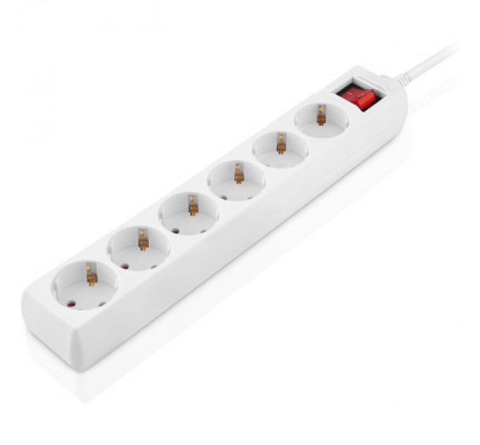 REAL-EL Мережевий фільтр живлення REAL-EL RS-6 Protect M 3m, white (EL122300033)