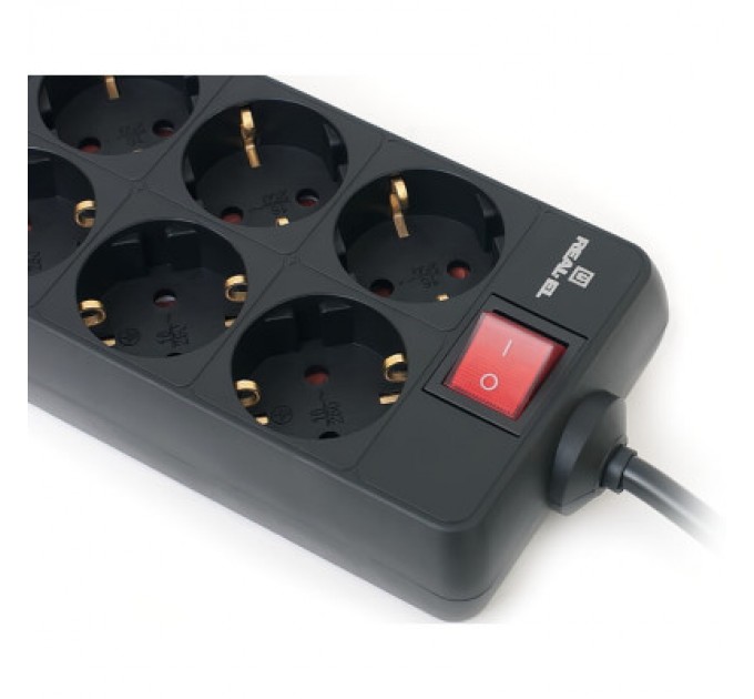 REAL-EL Мережевий фільтр живлення REAL-EL RS-8 Protect 5m, black (EL122300024)