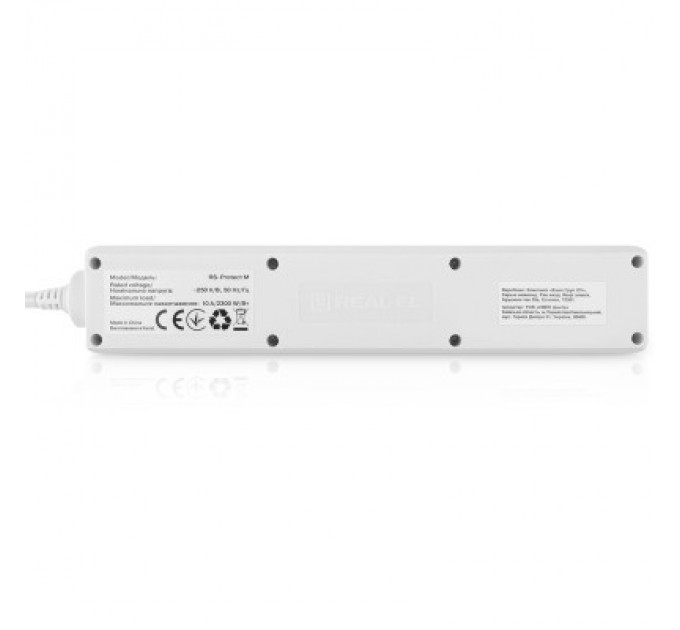 Мережевий фільтр живлення REAL-EL RS-Protect M 5m, white (EL122300029)
