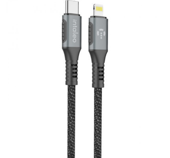 Дата кабель USB-C to Lightning 1.2m CBGPD30WTL1 30W grey Intaleo (1283126518089)
