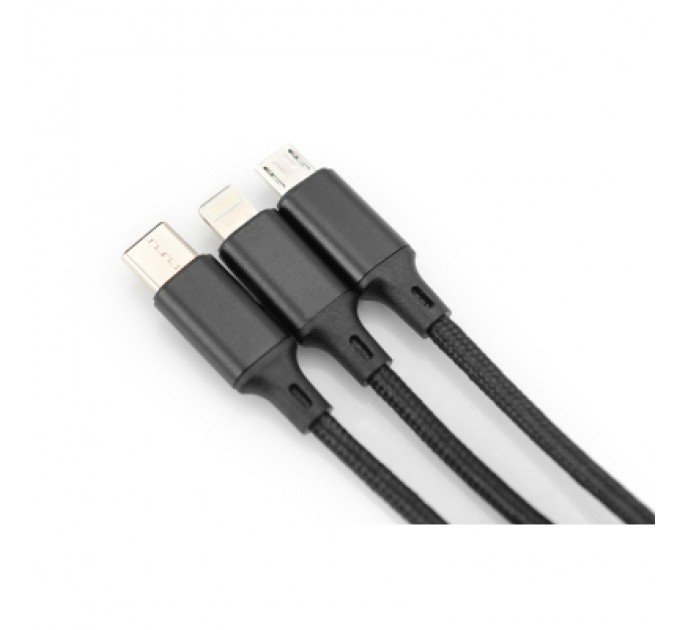 Digitus Дата кабель USB 2.0 AM to Lightning + Micro 5P + Type-C 1.0m charge only Digitus (AK-300160-010-S)