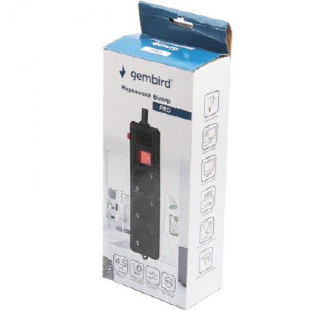 Gembird Мережевий фільтр живлення Gembird SPG3-G-15B-PRO