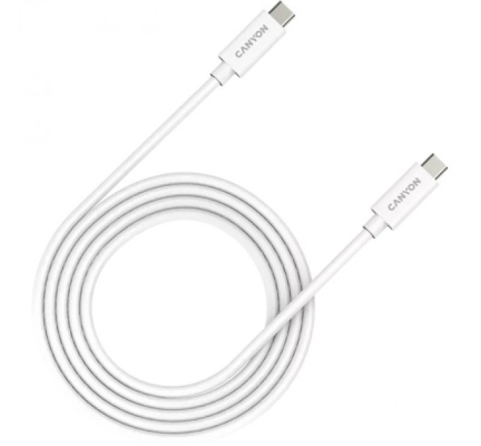 Canyon Дата кабель USB-C to USB-C 2.0m UC-42 5A 240W(ERP) E-MARK, white Canyon (CNS-USBC42W)
