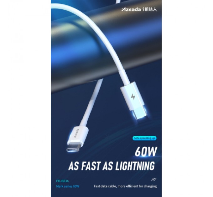 Proda Дата кабель USB-C to USB-C 1.0m PD-B83a 60W Proda (PD-B83a-WHT)