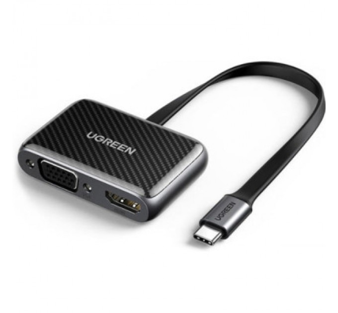 Перехідник USB2.0 to HDMI+VGA (HDMI 1.4b 3D/4K*2K30Hz+VGA 1080P60Hz CM303) black Ugreen (70549)