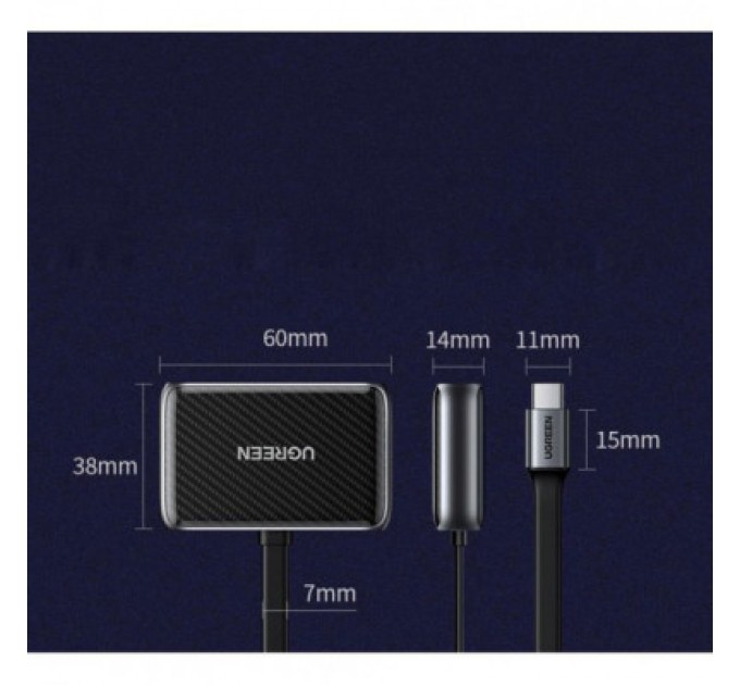 Перехідник USB2.0 to HDMI+VGA (HDMI 1.4b 3D/4K*2K30Hz+VGA 1080P60Hz CM303) black Ugreen (70549)