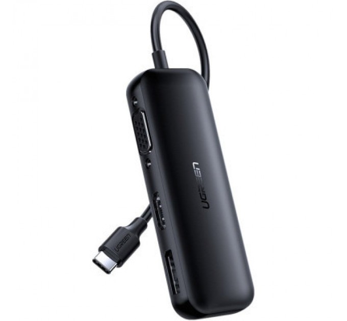 Перехідник USB2.0 Type-C to VGA V1.2/HDMI V2.0b/DP V1.2a CM260 black Ugreen (60568)