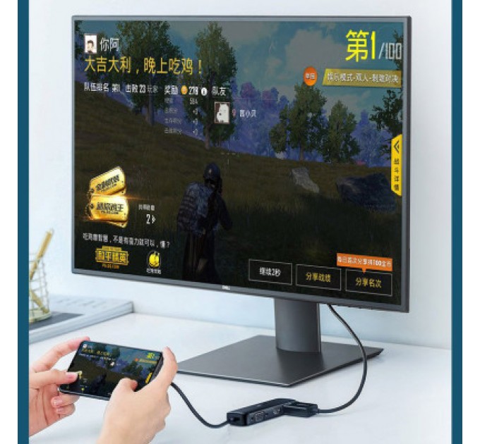 Перехідник USB2.0 Type-C to VGA V1.2/HDMI V2.0b/DP V1.2a CM260 black Ugreen (60568)