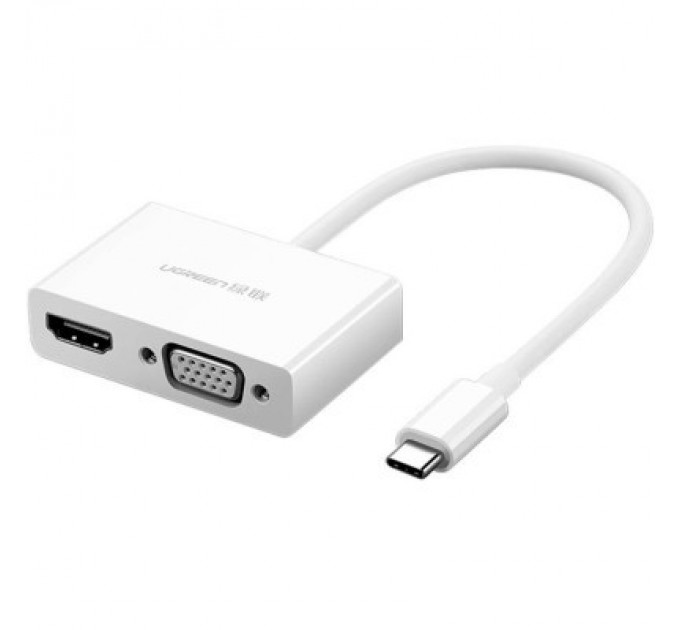 Перехідник USB Type C to HDMI + VGA MM123 white Ugreen (30843)