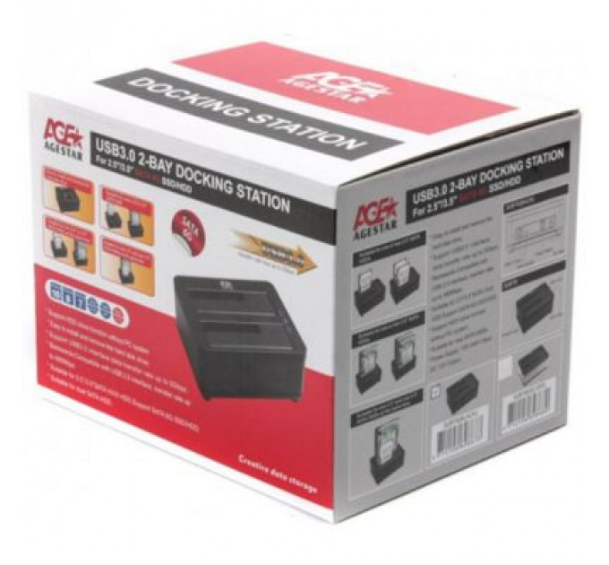 Док-станція для накопичувачів AgeStar 3UBT8 (Black)