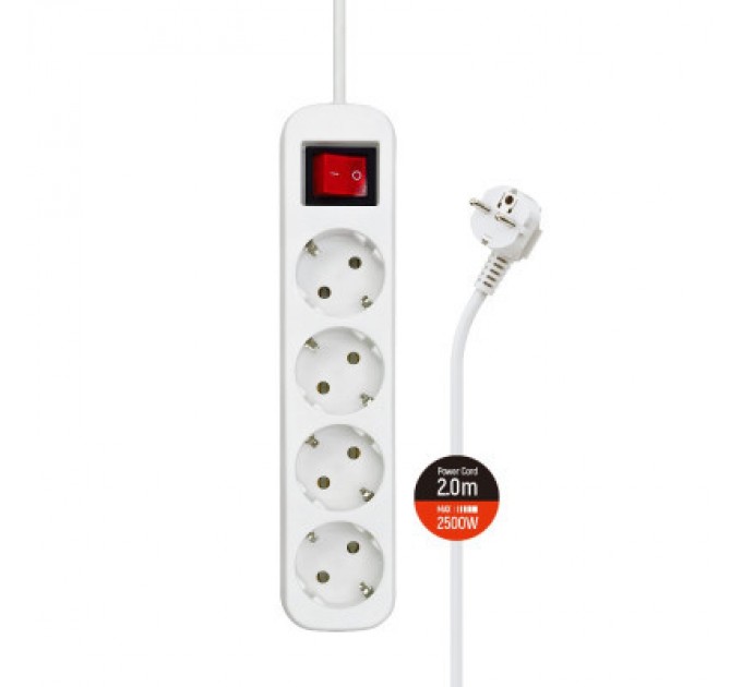 ColorWay Мережевий фільтр живлення ColorWay CW-PSEA42W/ 2M white (CW-PSEA42W)