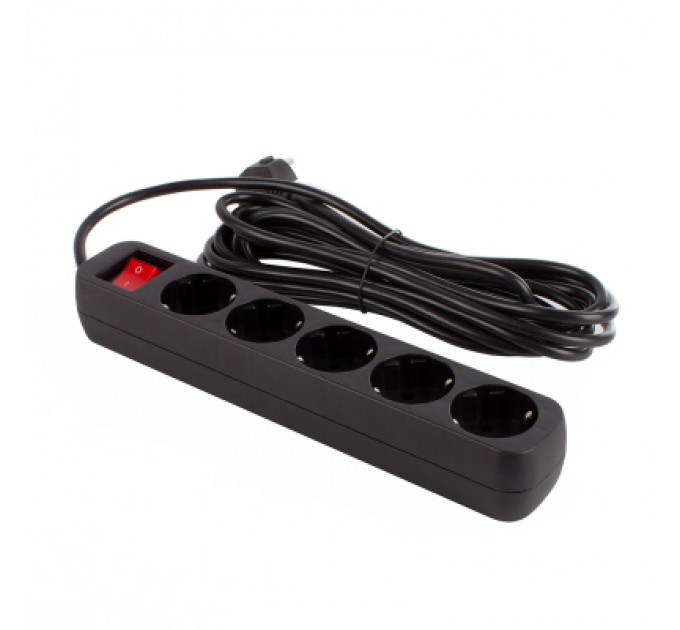 ColorWay Мережевий фільтр живлення ColorWay CW-PSEA55BK, 5 розеток/ 5M black (CW-PSEA55BK)