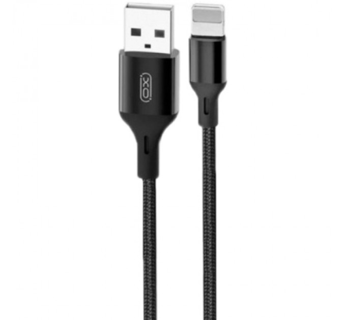 XO Дата кабель USB 2.0 AM to Lightning 1.0m NB143 Braided Black XO (XO-NB143i1-BK)
