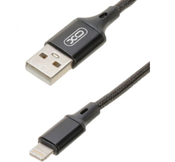 XO Дата кабель USB 2.0 AM to Lightning 1.0m NB143 Braided Black XO (XO-NB143i1-BK)