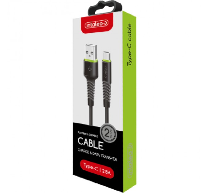 Дата кабель USB 2.0 AM to Type-C 2.0m CBFLEXT2 Black Intaleo (1283126521423)
