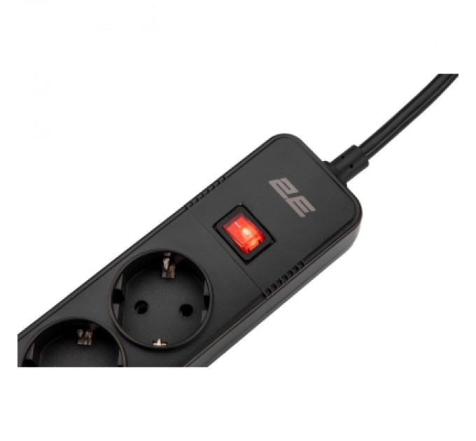 2E Мережевий фільтр живлення 2E 5XSchuko, 3G*1.5мм, 3*USB-A, 2м, black (2E-SP515M2USBBK)